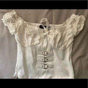 Maniere de voir white crop top